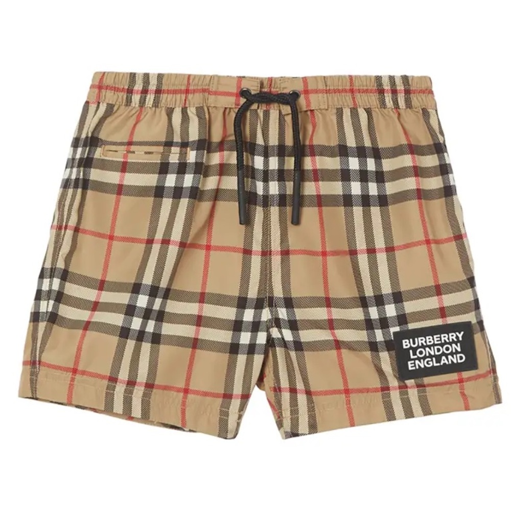 BURBERRY London Classic Vintage Check Kameron Plaid Swim Shorts/Trunks 10/10Y
